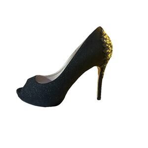 De Blossom Barbara 66 Studded Open Toe Black High Heels Women’s 8.5 Prom Party